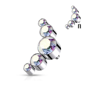 Superiore a 5 Zirconi Filettatura Interna