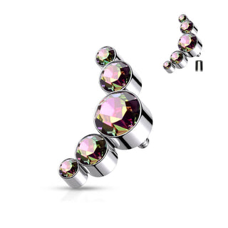 Superiore a 5 Zirconi Filettatura Interna