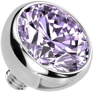 Titanio Top con zircone incastonato Filettatura Interna