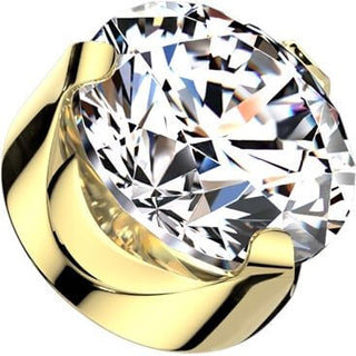 Titanio Top rotondo Zircone Incastonato Filettatura Interna