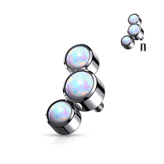 Titanium top 3 opal bezel setting Internally Threaded