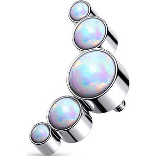Titanium top 5 opals bezel setting Internally Threaded