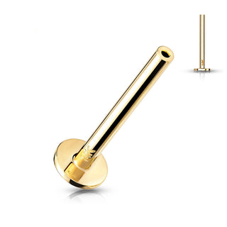 Solid Gold 14 Carat Flat back Base Push-In