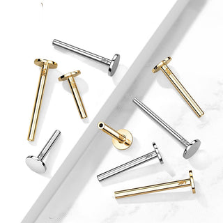 Solid Gold 14 Carat Flat back Base Push-In
