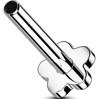 Titanium Base Flower Silver Push-In
