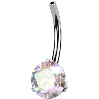 Titanium belly button pin zirconia Push-In