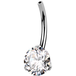 Titanium belly button pin zirconia Push-In