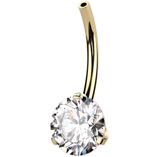 Titanium belly button pin zirconia Push-In
