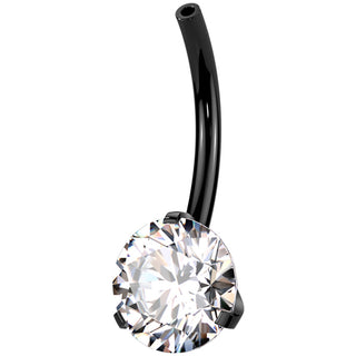 Titanium belly button pin zirconia Push-In