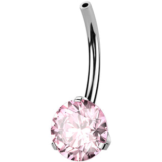 Titanium belly button pin zirconia Push-In