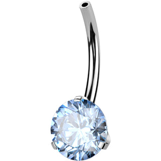 Titanium belly button pin zirconia Push-In