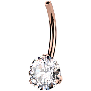 Titanium belly button pin zirconia Push-In