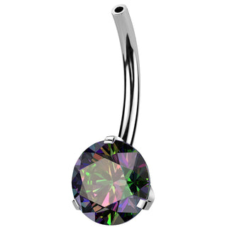 Titanium belly button pin zirconia Push-In