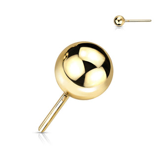 Solid Gold 14 Carat top ball Push-In