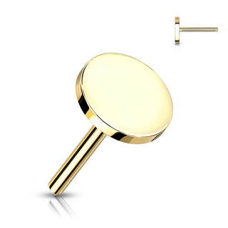 Solid Gold 14 Carat top round flat Push-In