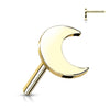 Solid Gold 14 Carat Top Moon Flat Push-In