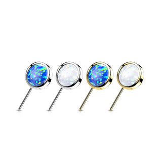 Oro 14 kt Superiore con Opale rotondo  Push-In