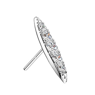 Oro 14 kt Top in zirconi a ellisse Push-In