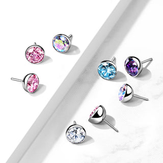 Titanio Superiore con zircone tondo Push-In