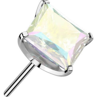 Titanio top quadrato zircone incastronato Push-In