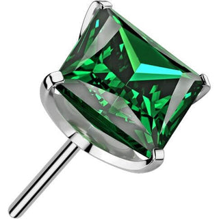 Titanio top quadrato zircone incastronato Push-In