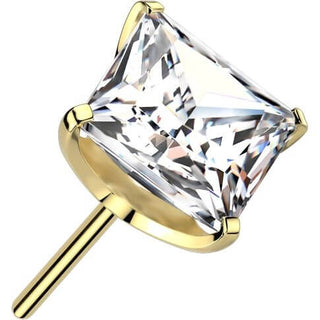 Titanio top quadrato zircone incastronato Push-In