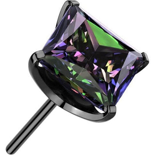 Titanio top quadrato zircone incastronato Push-In