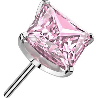 Titanio top quadrato zircone incastronato Push-In