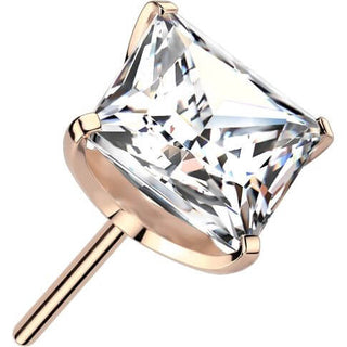 Titanio top quadrato zircone incastronato Push-In