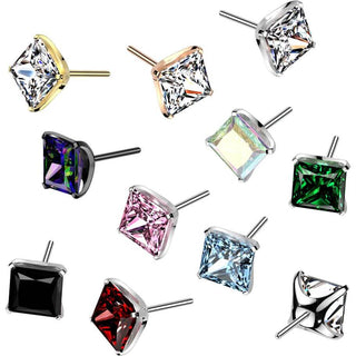 Titanio top quadrato zircone incastronato Push-In