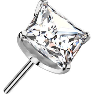 Titanio top quadrato zircone incastronato Push-In