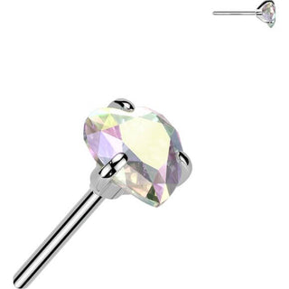 Titanio Superiore cuore zircone Push-In
