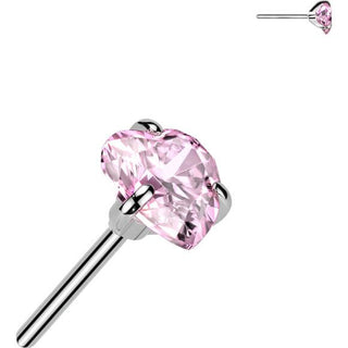 Titanio Superiore cuore zircone Push-In