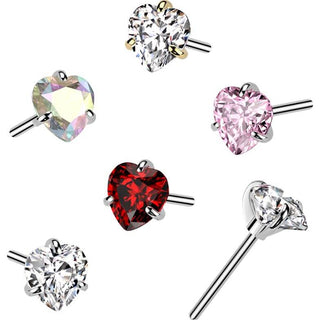 Titanio Superiore cuore zircone Push-In