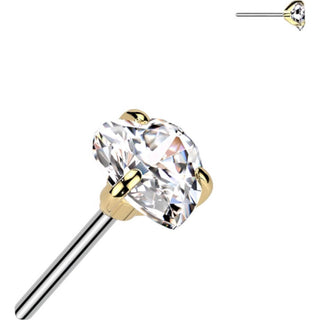 Titanio Superiore cuore zircone Push-In