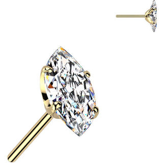 Titanio superiore zirconia taglio marquise Push-In