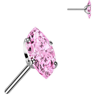 Titanio superiore zirconia taglio marquise Push-In