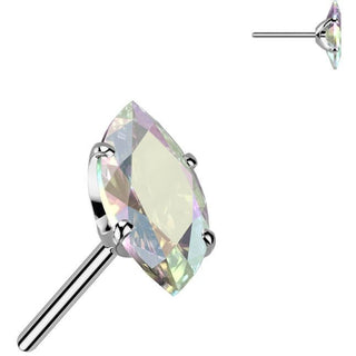 Titanio superiore zirconia taglio marquise Push-In