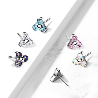 Titanium Top Triangle Zirconia prong setting Push-In