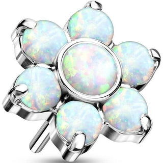 Titanio Superiore a fiore di opali e argento Push-In
