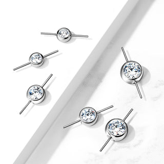 Titanio Design sfera connettore zircone e argento Push-In