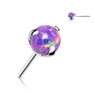 Titanium top ball opal claw setting Push-In