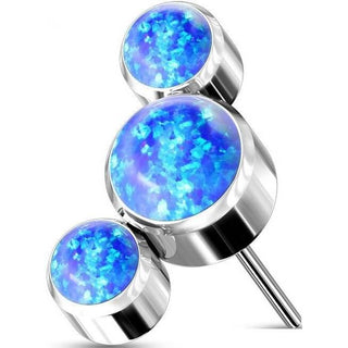 Titanium top 3 opals bezel setting Push-In