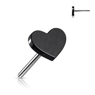 Titanium Top Flat Heart Push-In