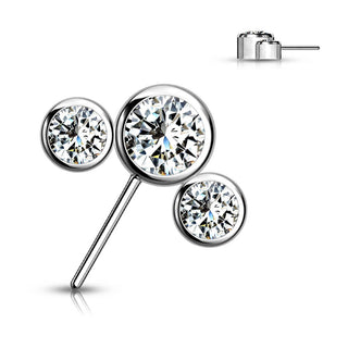 Titanium top 3 zirconias bezel setting Push-In