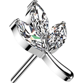 Titanio Top Foglia Taglio Marquise Zirconi Push-In