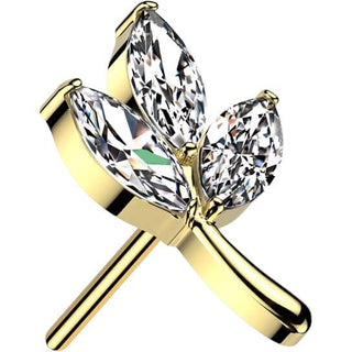 Titanio Top Foglia Taglio Marquise Zirconi Push-In