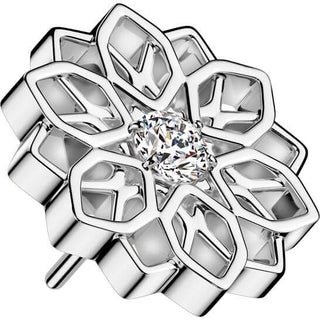 Titanio Top Fiore di Loto Zircone Push-In