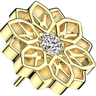 Titanio Top Fiore di Loto Zircone Push-In