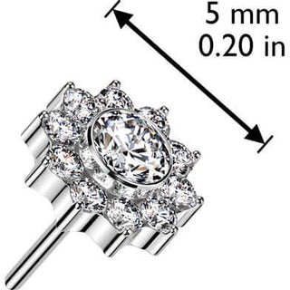 Titanio Superiore fiore zirconi Push-In